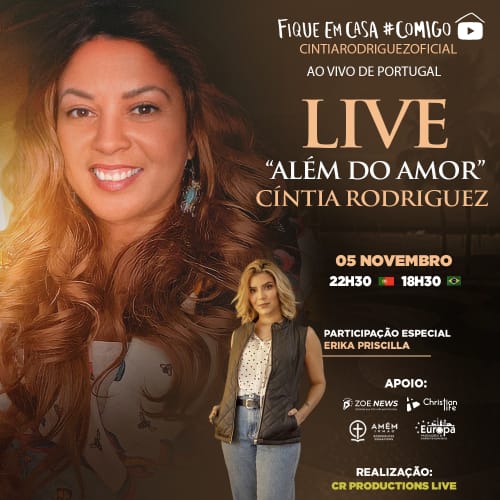 Cíntia Rodriguez realiza em Portugal a sua primeira live, “Além do Amor”